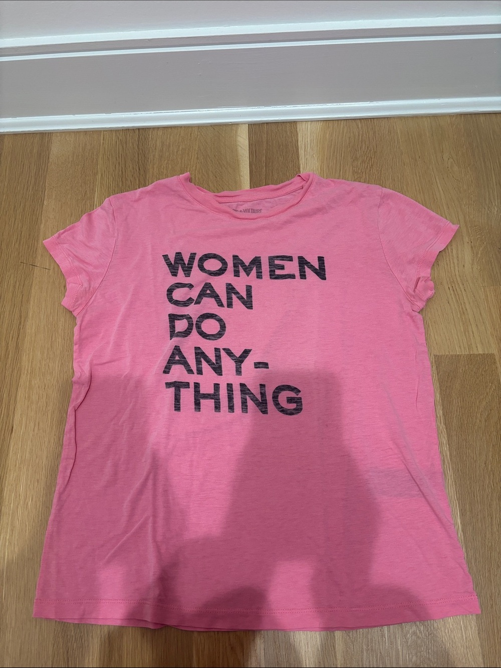 Zadig & Voltaire Pink 'Women Can Do Anything' Crewneck Tee - Picture 1 of 3